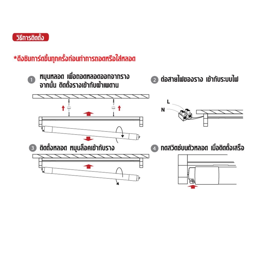 ชุดรางนีออน LED SHINING T8 S-TSR02065R-2GL 20 วัตต์ DAYLIGHT