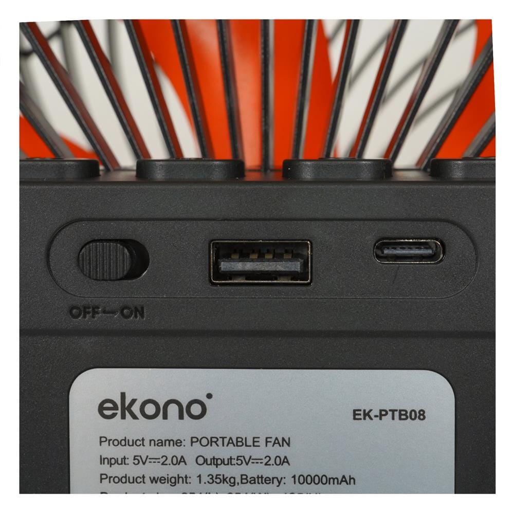 พัดลมพกพา 6 นิ้ว EKONO EK-PTB08 สีส้ม