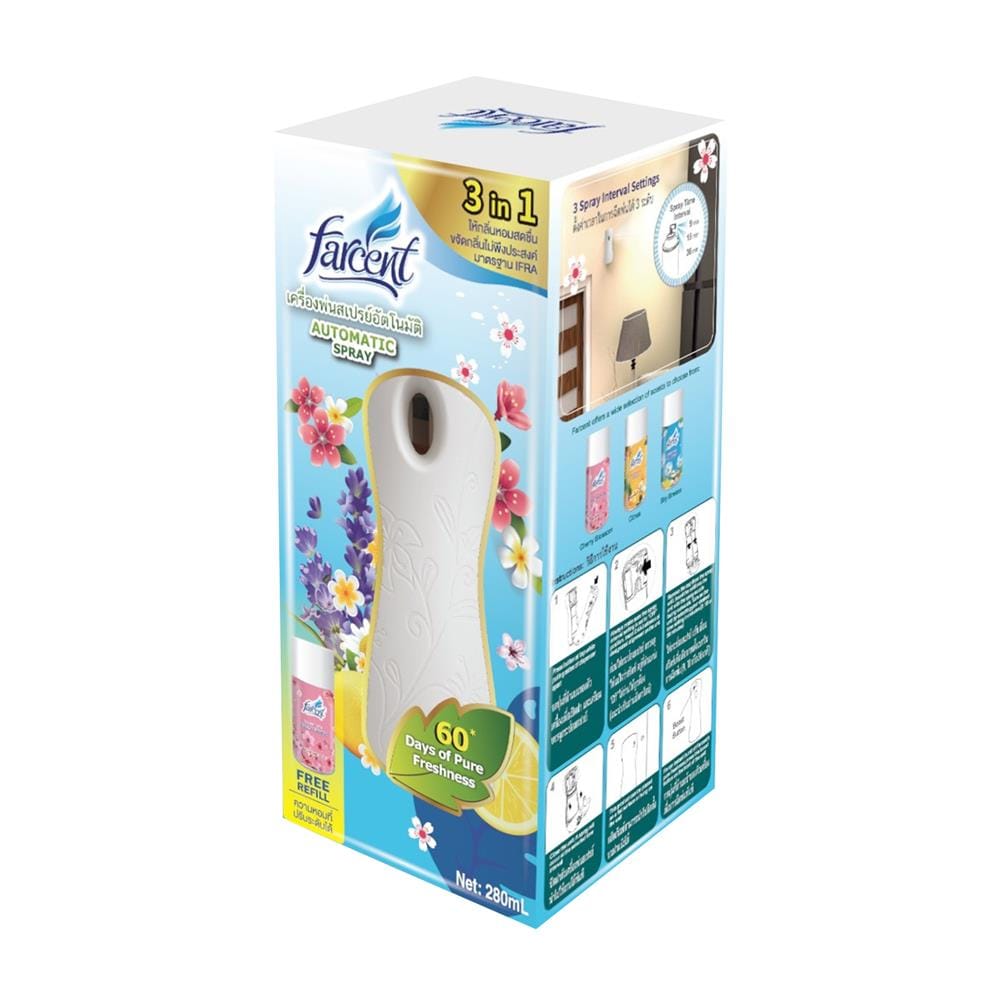 เครื่องพ่นสเปรย์อัตโนมัติพร้อมรีฟิล FARCENT 280 มล. CHEERY BLOSSOM