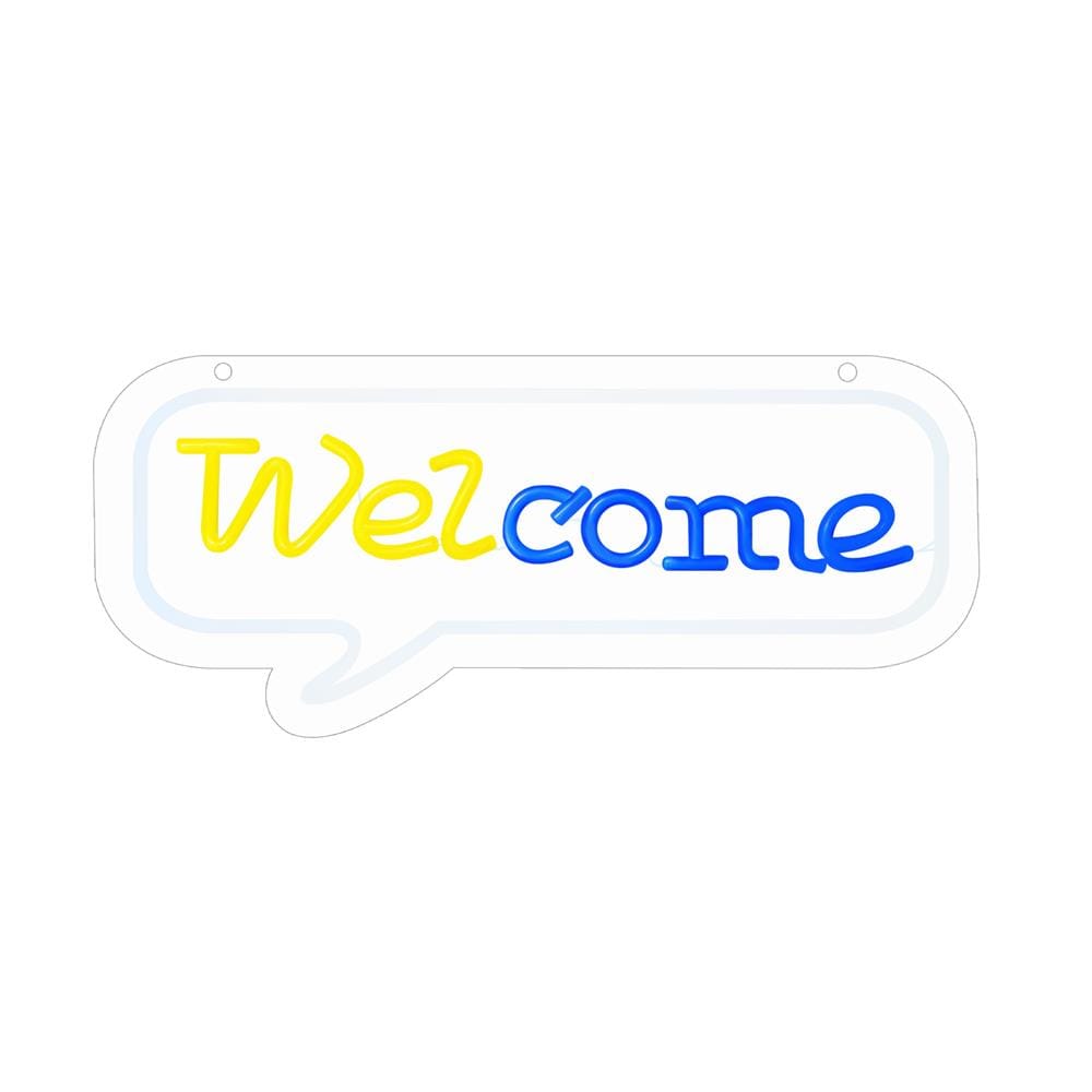 ป้ายไฟ LED CARINI MS24021 WELCOME สีเหลือง/น้ำเงิน