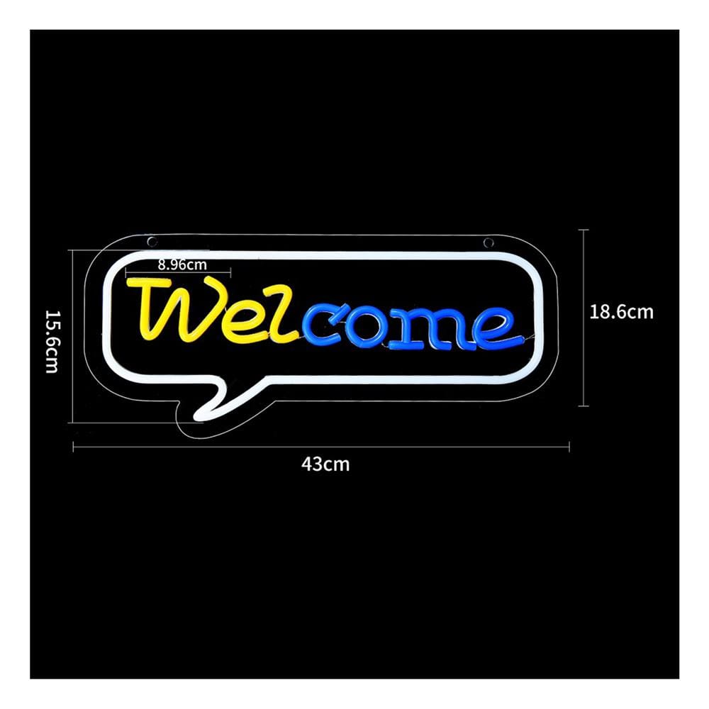 ป้ายไฟ LED CARINI MS24021 WELCOME สีเหลือง/น้ำเงิน