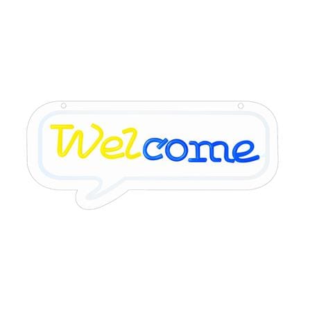 ป้ายไฟ LED CARINI MS24021 WELCOME สีเหลือง/น้ำเงิน_0