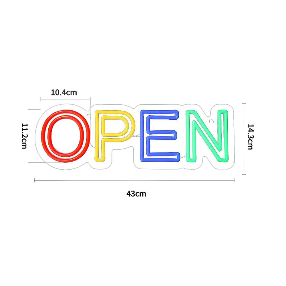 ป้ายไฟ LED CARINI MS24019 OPEN สีเหลือง/เขียว/แดง/น้ำเงิน