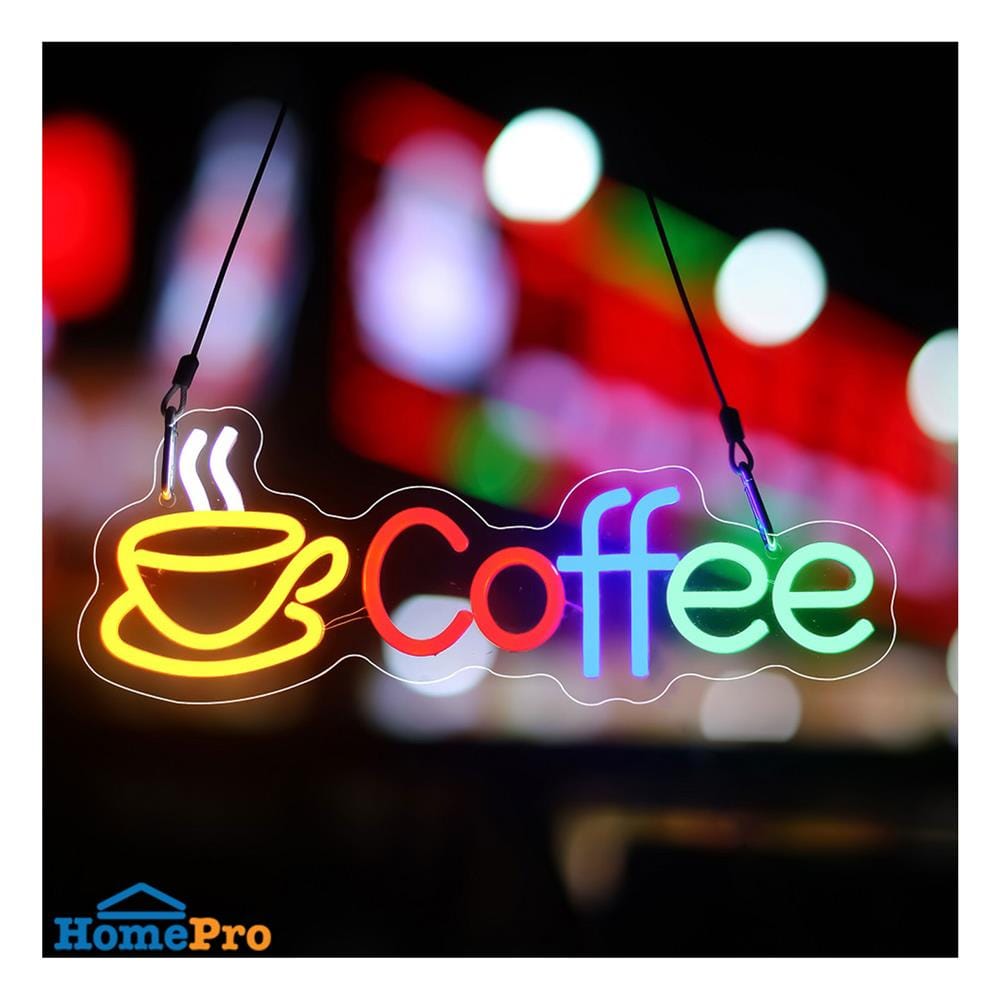 ป้ายไฟ LED CARINI MS24022 COFFEE สีเหลือง/เขียว/แดง/น้ำเงิน
