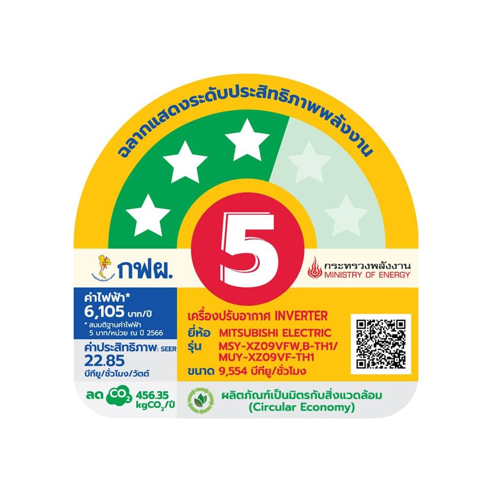 แอร์ผนัง MITSUBISHI MSY-XZ09VFW 9554 บีทียู อินเวอร์เตอร์