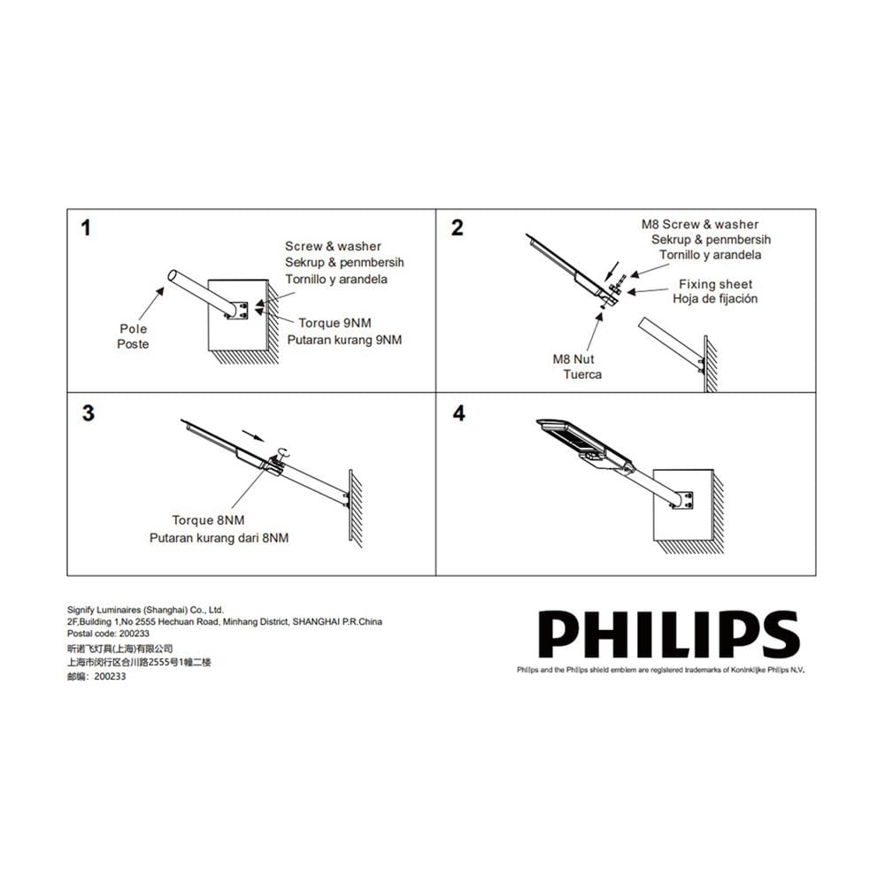 ไฟถนน SOLAR PHILIPS BRC010 400 วัตต์ DAYLIGHT สีเทา