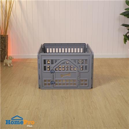 รั้วสัตว์เลี้ยง 4 เหลี่ยม DPETT 85x85 ซม. สีเทา_5