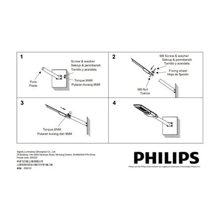 ไฟถนน SOLAR PHILIPS BRC010 200 วัตต์ DAYLIGHT สีเทา_4