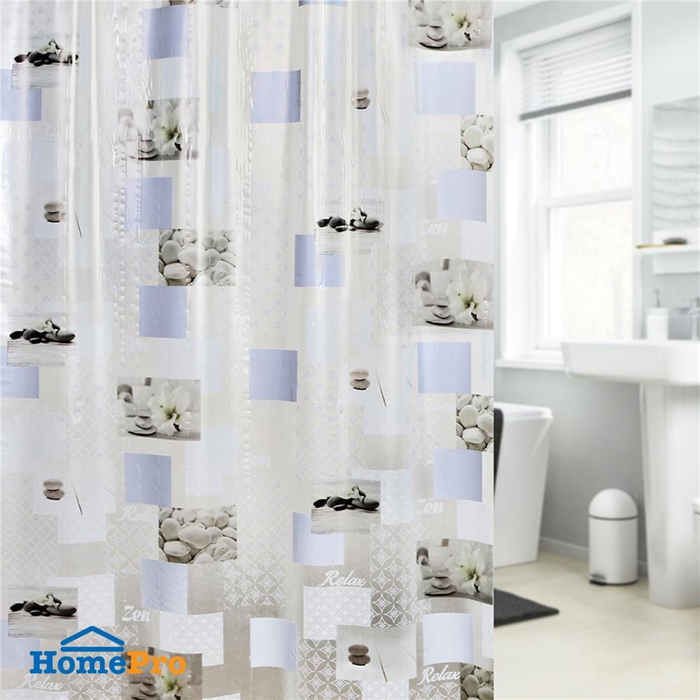 ม่านห้องน้ำ PVC WSP SCP-2/B5129 180X180 ซม.