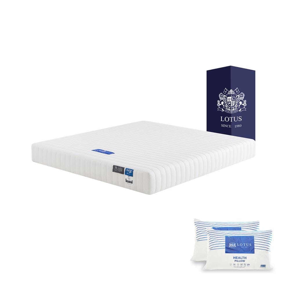 ที่นอนพ็อกเก็ตสปริง 5 ฟุต สุญญากาศ LOTUS รุ่น ASLEEP I พร้อมหมอนหนุน 2 ใบ