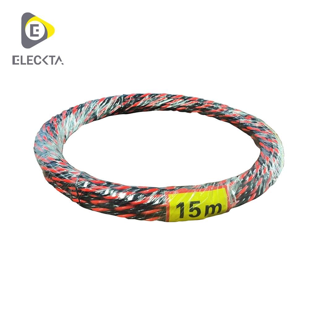ลวดร้อยท่อดึงสายไฟ ELECKTA 6 มม. 15 ม. สีแดง/ดำ