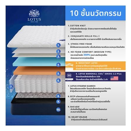 ที่นอนพ็อกเก็ตสปริง 3.5 ฟุต สุญญากาศ LOTUS รุ่น ASLEEP II พร้อมหมอนหนุน 1 ใบ_4