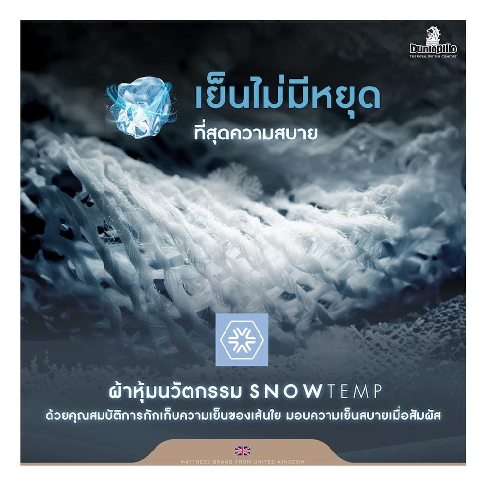 ที่นอนพ็อกเก็ตสปริง 6 ฟุต สุญญากาศ DUNLOPILLO รุ่น VENUS พร้อมหมอนหนุน 2 ใบ