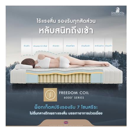ที่นอนพ็อกเก็ตสปริง 5 ฟุต สุญญากาศ DUNLOPILLO รุ่น VENUS พร้อมหมอนหนุน 2 ใบ_9