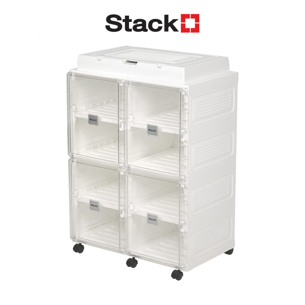 ชั้นวางรองเท้า 8 ช่อง พร้อมระบบเป่าแห้ง อุ่น และกำจัดกลิ่น STACKO CLAIRE 53.5X34X76 ซม. สีขาว