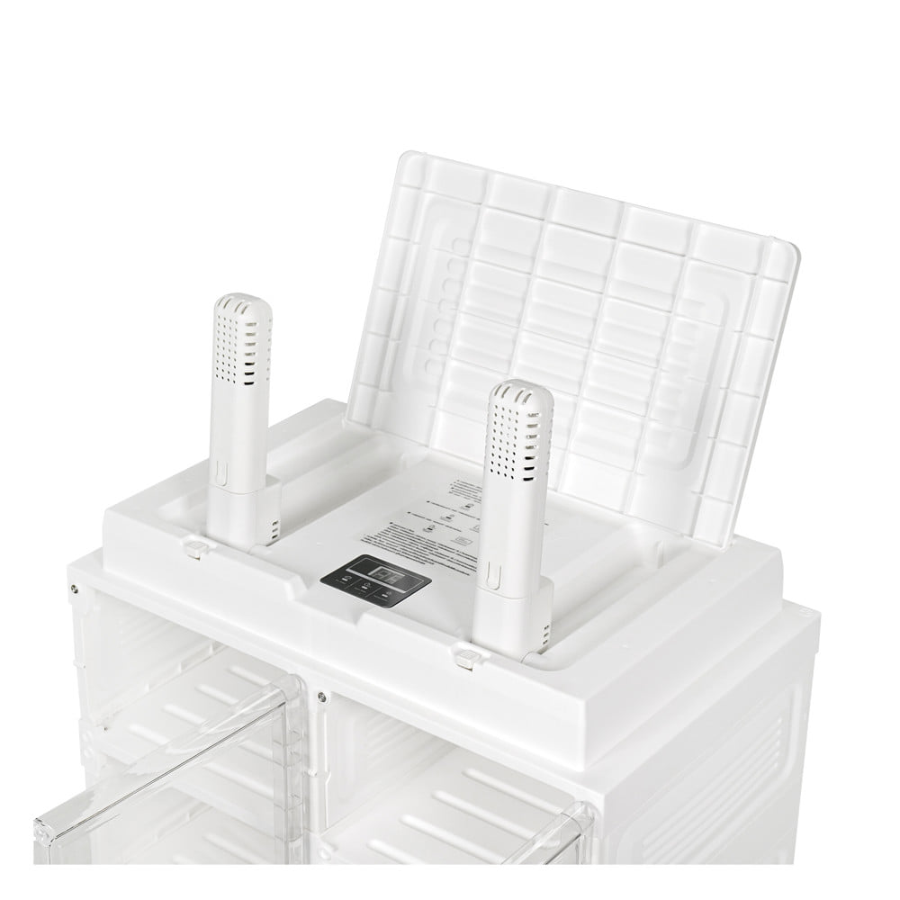 ชั้นวางรองเท้า 8 ช่อง พร้อมระบบเป่าแห้ง อุ่น และกำจัดกลิ่น STACKO CLAIRE 53.5X34X76 ซม. สีขาว