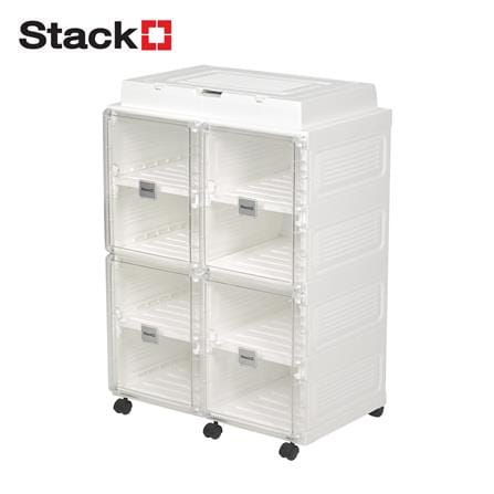 ชั้นวางรองเท้า 8 ช่อง พร้อมระบบเป่าแห้ง อุ่น และกำจัดกลิ่น STACKO CLAIRE 53.5X34X76 ซม. สีขาว_0