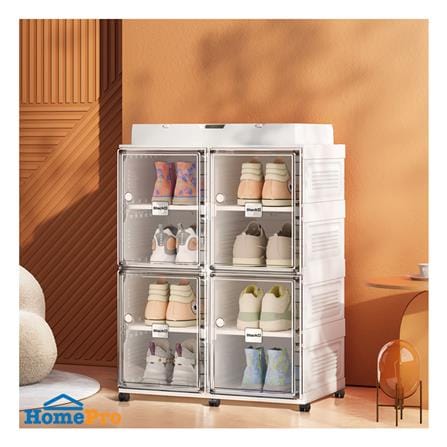 ชั้นวางรองเท้า 8 ช่อง พร้อมระบบเป่าแห้ง อุ่น และกำจัดกลิ่น STACKO CLAIRE 53.5X34X76 ซม. สีขาว_5
