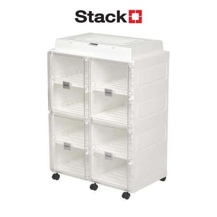 ชั้นวางรองเท้า 8 ช่อง พร้อมระบบเป่าแห้ง อุ่น และกำจัดกลิ่น STACKO CLAIRE 53.5X34X76 ซม. สีขาว_1