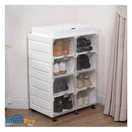ชั้นวางรองเท้า 8 ช่อง พร้อมระบบเป่าแห้ง อุ่น และกำจัดกลิ่น STACKO CLAIRE 53.5X34X76 ซม. สีขาว_8