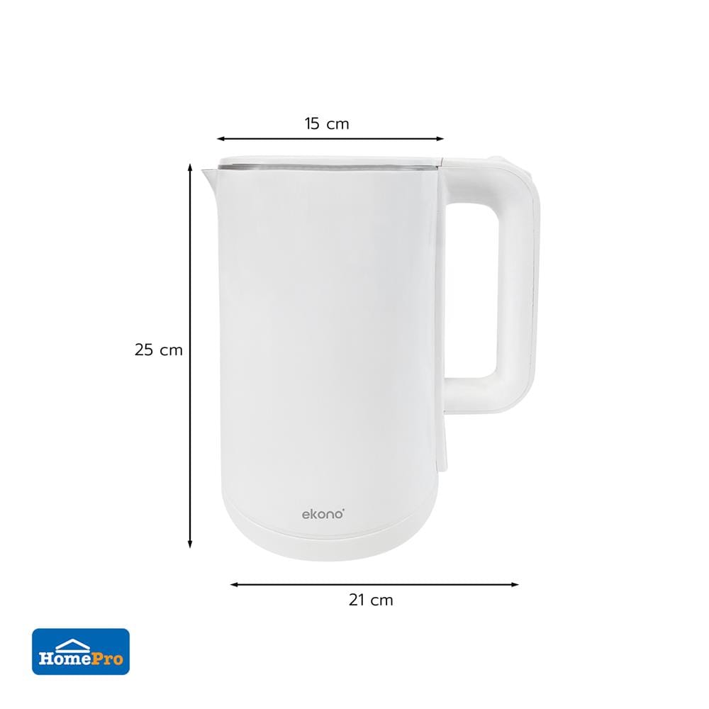 กาต้มน้ำไฟฟ้า EKONO DLSH-L03 1.8 ลิตร สีขาว