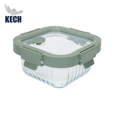 กล่องอาหารแก้วเหลี่ยม KECH RENA 0.32 ลิตร สีเทา_1
