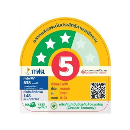 พัดลมสไลด์ 16 นิ้ว HATARI S16C1 สีชมพู_3