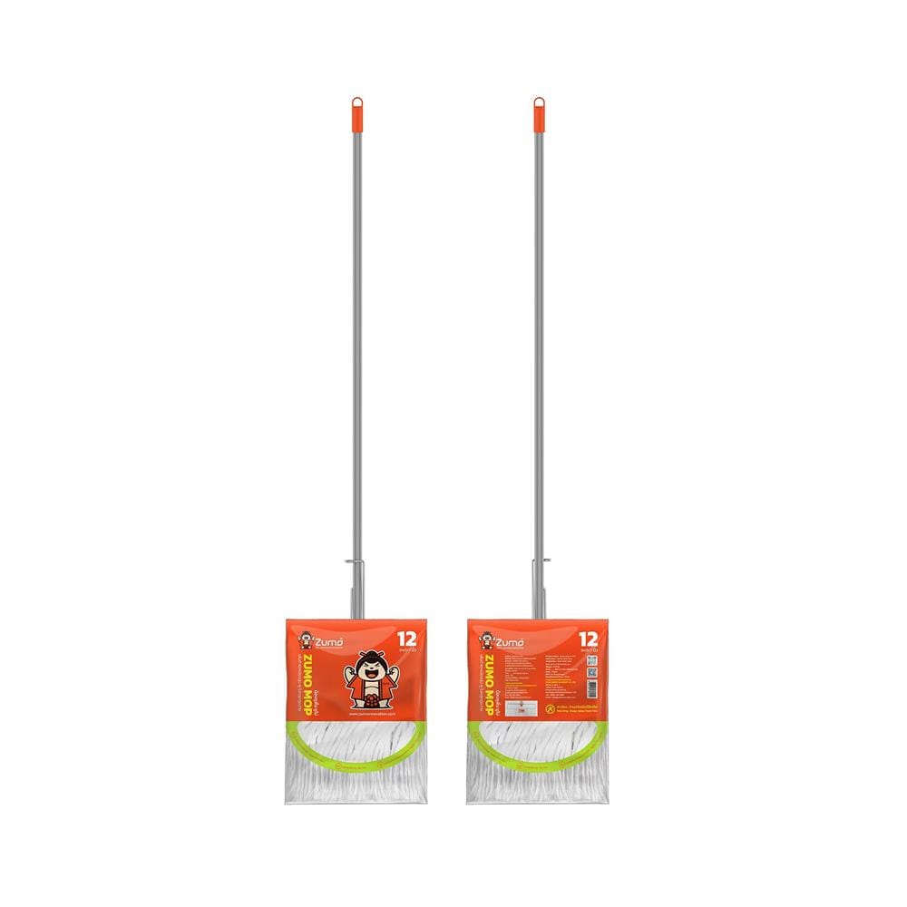 ไม้ม็อบถูพื้นแบบหนีบด้ามยาว ZUMO ZM15 12 นิ้ว สีขาว/ส้ม
