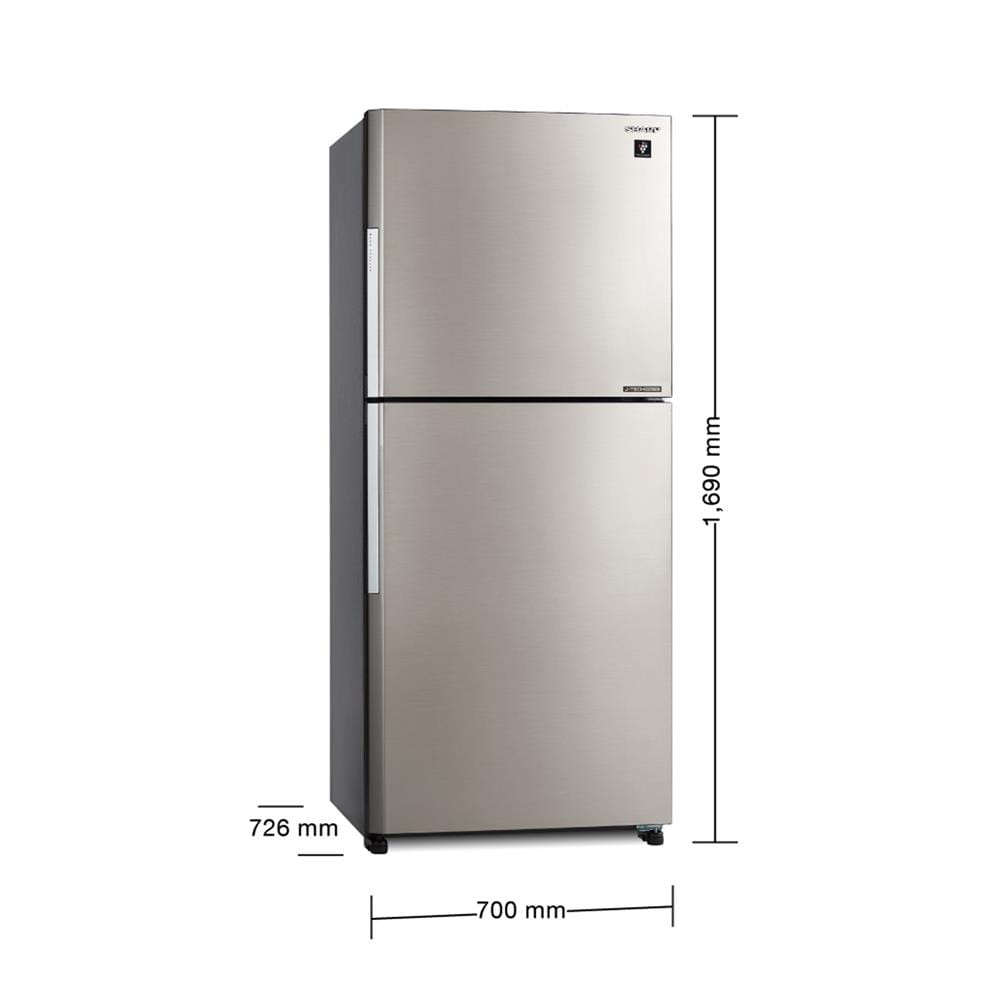 ตู้เย็น 2 ประตู SHARP SJ-XP470TP-SL 15.2 คิว สีเงิน
