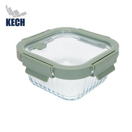 กล่องอาหารแก้วเหลี่ยม KECH RENA 0.52 ลิตร สีเทา_0