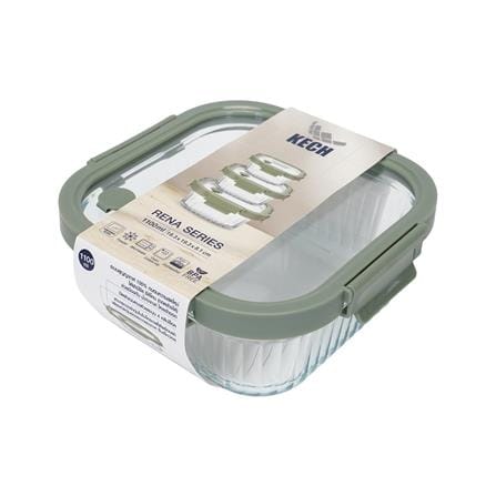 กล่องอาหารแก้วเหลี่ยม KECH RENA 1.1 ลิตร สีเทา_4