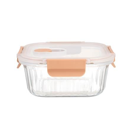 กล่องอาหารแก้วเหลี่ยม KECH RUSSELL 0.8 ลิตร สีพีช_2