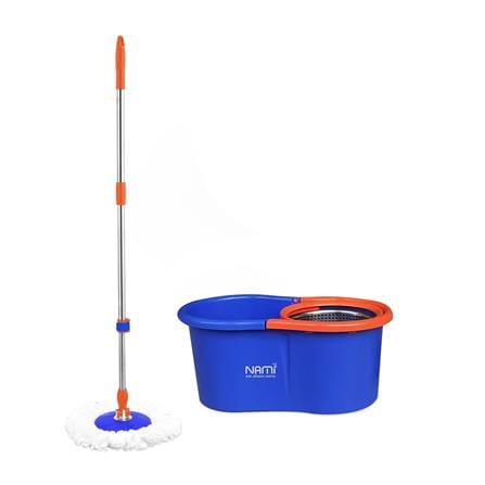 ชุดอุปกรณ์ถังปั่นพร้อมไม้ม็อบ NAMI WAVE สีส้ม/น้ำเงิน_0