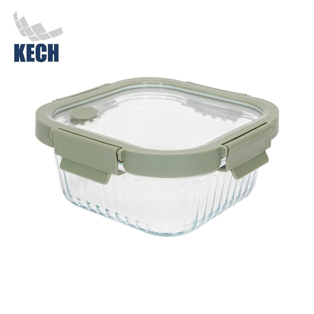 กล่องอาหารแก้วเหลี่ยม KECH RENA 0.8 ลิตร สีเทา