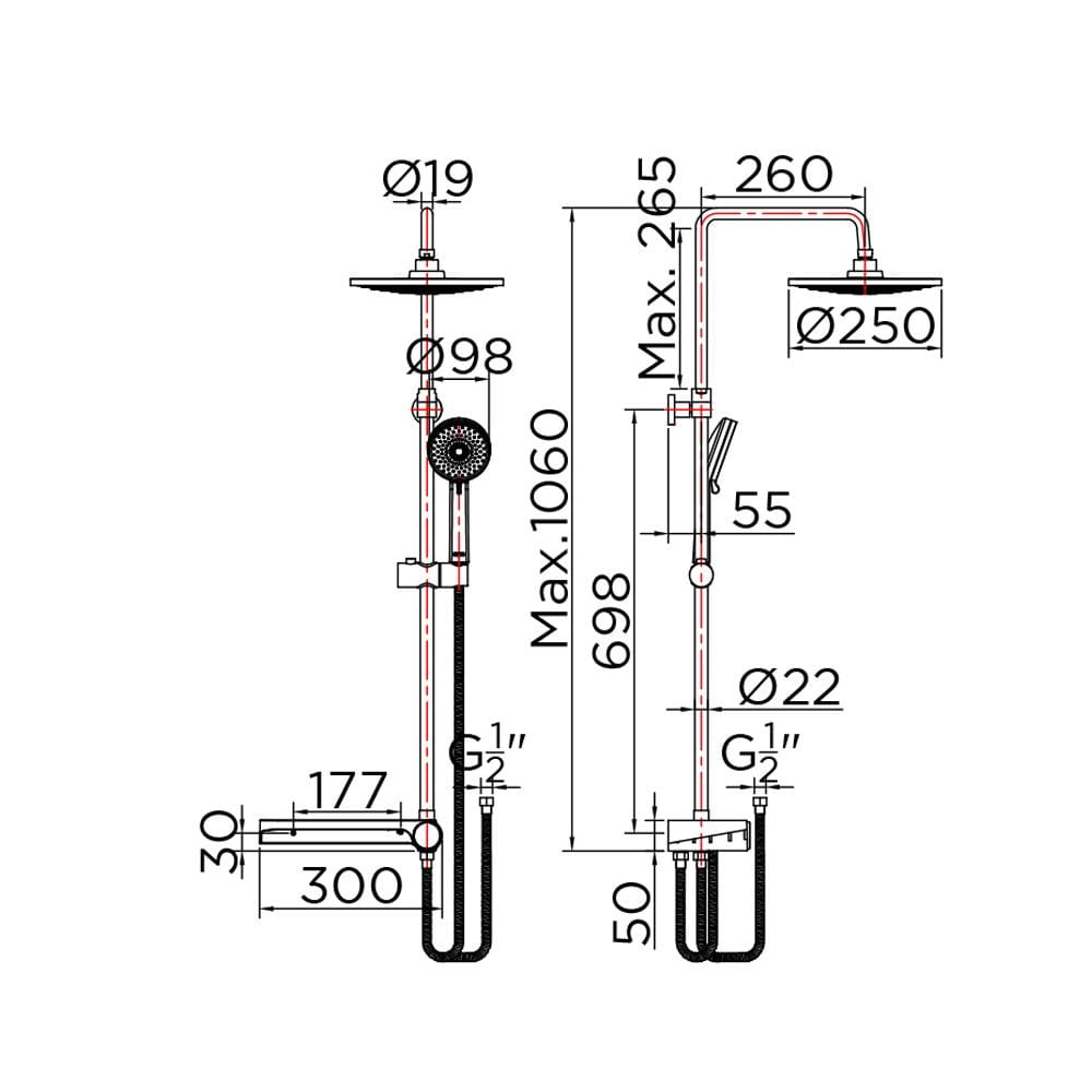 ฝักบัว RAIN SHOWER KARAT FAUCET KRS-029-623-50