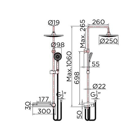 ฝักบัว RAIN SHOWER KARAT FAUCET KRS-029-623-50_2