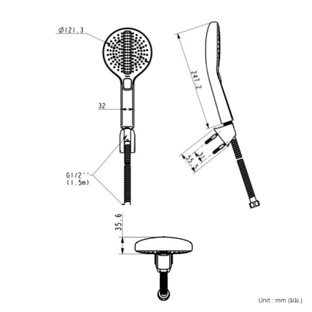 ชุดฝักบัวสายอ่อน 3 ระดับ AMERICAN STANDARD A-6019-CH-A