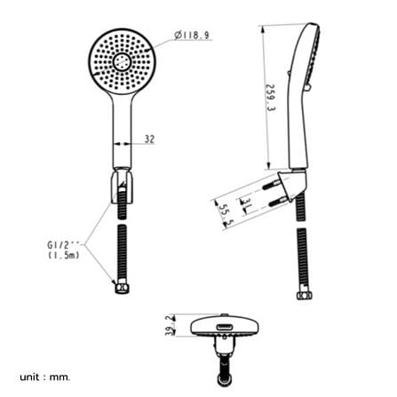 ชุดฝักบัวสายอ่อน 3 ระดับ AMERICAN STANDARD A-6018-CH-A_1