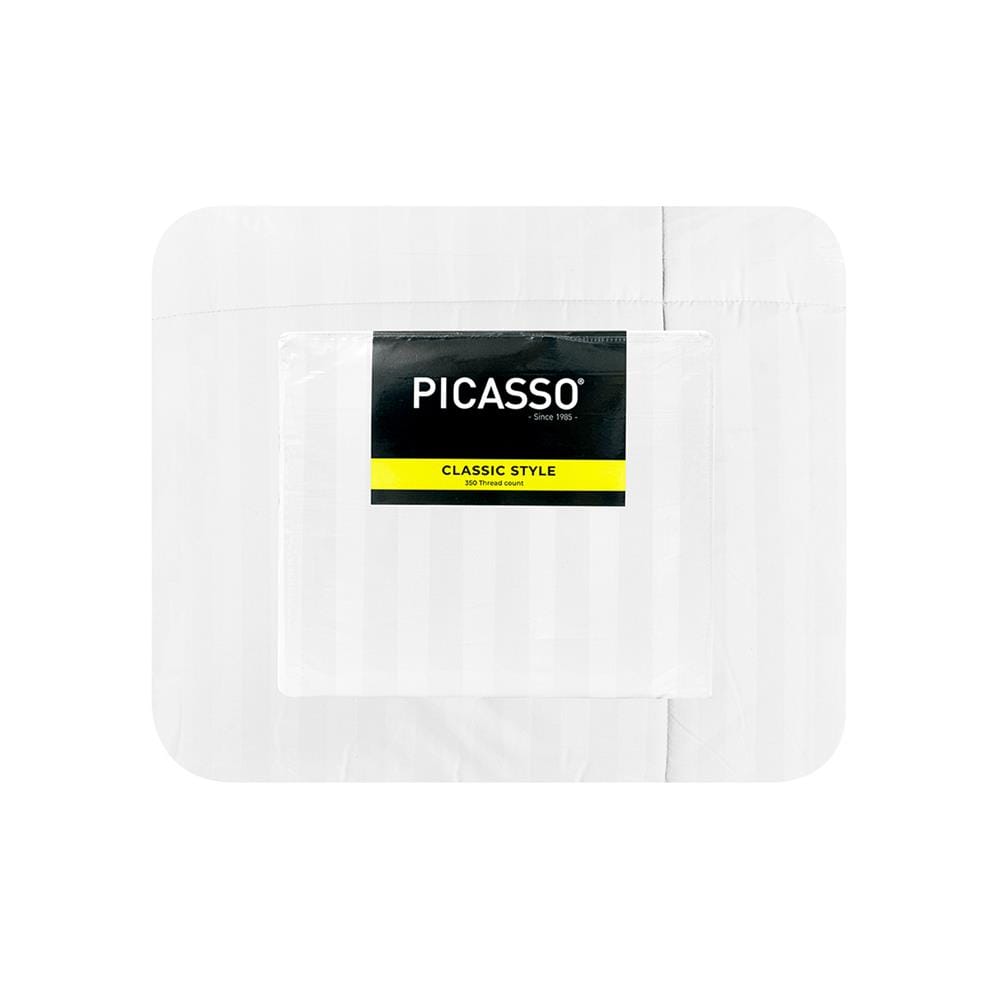 ชุดผ้าปูที่นอน 6 ฟุต (ชุด 6 ชิ้น) PICASSO CLASSIC STYLE สีขาว