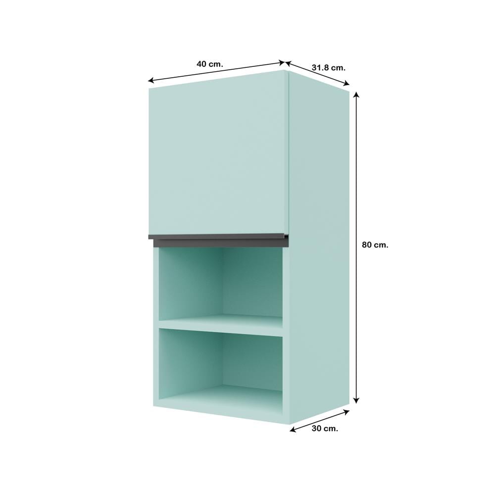 ตู้แขวนเดี่ยวเรียบช่องโล่ง S1 JUPITER JUVENTAS 40x80 ซม. สีเขียว