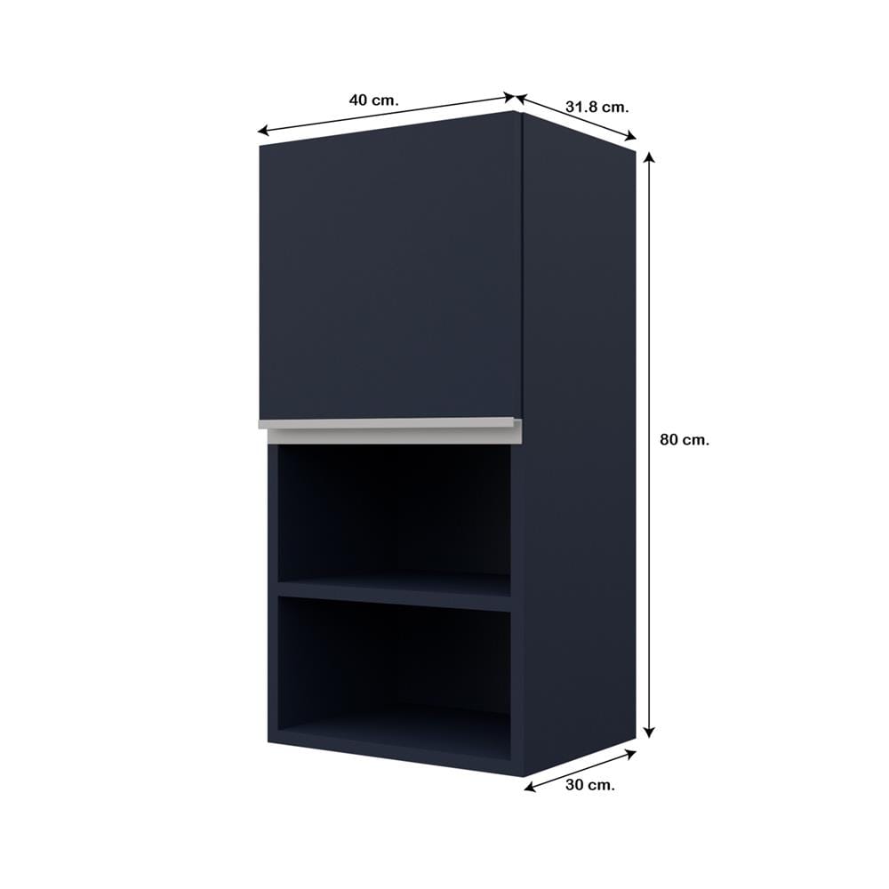 ตู้แขวนเดี่ยวเรียบช่องโล่ง S1 JUPITER JUVENTAS 40x80 ซม. สีน้ำเงิน