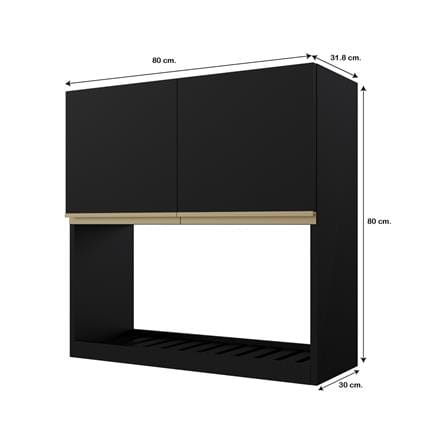 ตู้แขวนคว่ำจานเรียบ JUPITER JUVENTAS 80x80 ซม. สีดำ_4