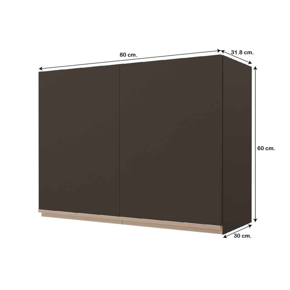 ตู้แขวนคู่เรียบ JUPITER JUVENTAS 80x60 ซม. สีน้ำตาล