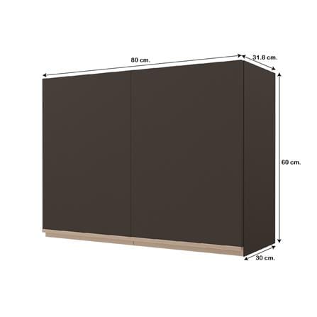 ตู้แขวนคู่เรียบ JUPITER JUVENTAS 80x60 ซม. สีน้ำตาล_4