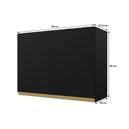 ตู้แขวนคู่เรียบ JUPITER JUVENTAS 80x60 ซม. สีดำ_4