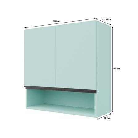ตู้แขวนคู่เรียบช่องโล่ง D2 JUPITER JUVENTAS 80x80 ซม. สีเขียว_4