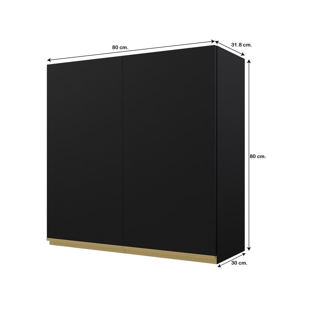 ตู้แขวนคู่เรียบ JUPITER JUVENTAS 80x80 ซม. สีดำ