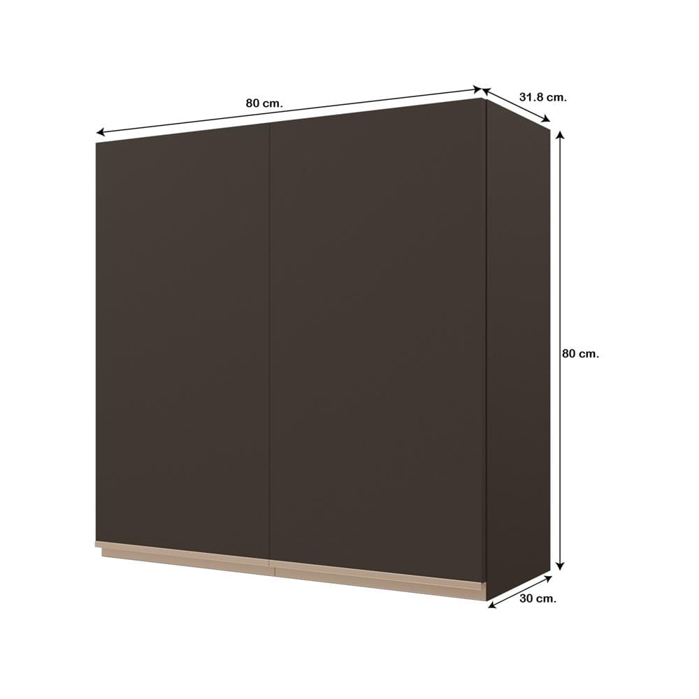 ตู้แขวนคู่เรียบ JUPITER JUVENTAS 80x80 ซม. สีน้ำตาล