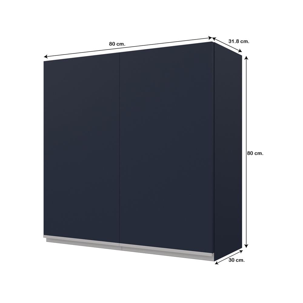 ตู้แขวนคู่เรียบ JUPITER JUVENTAS 80x80 ซม. สีน้ำเงิน