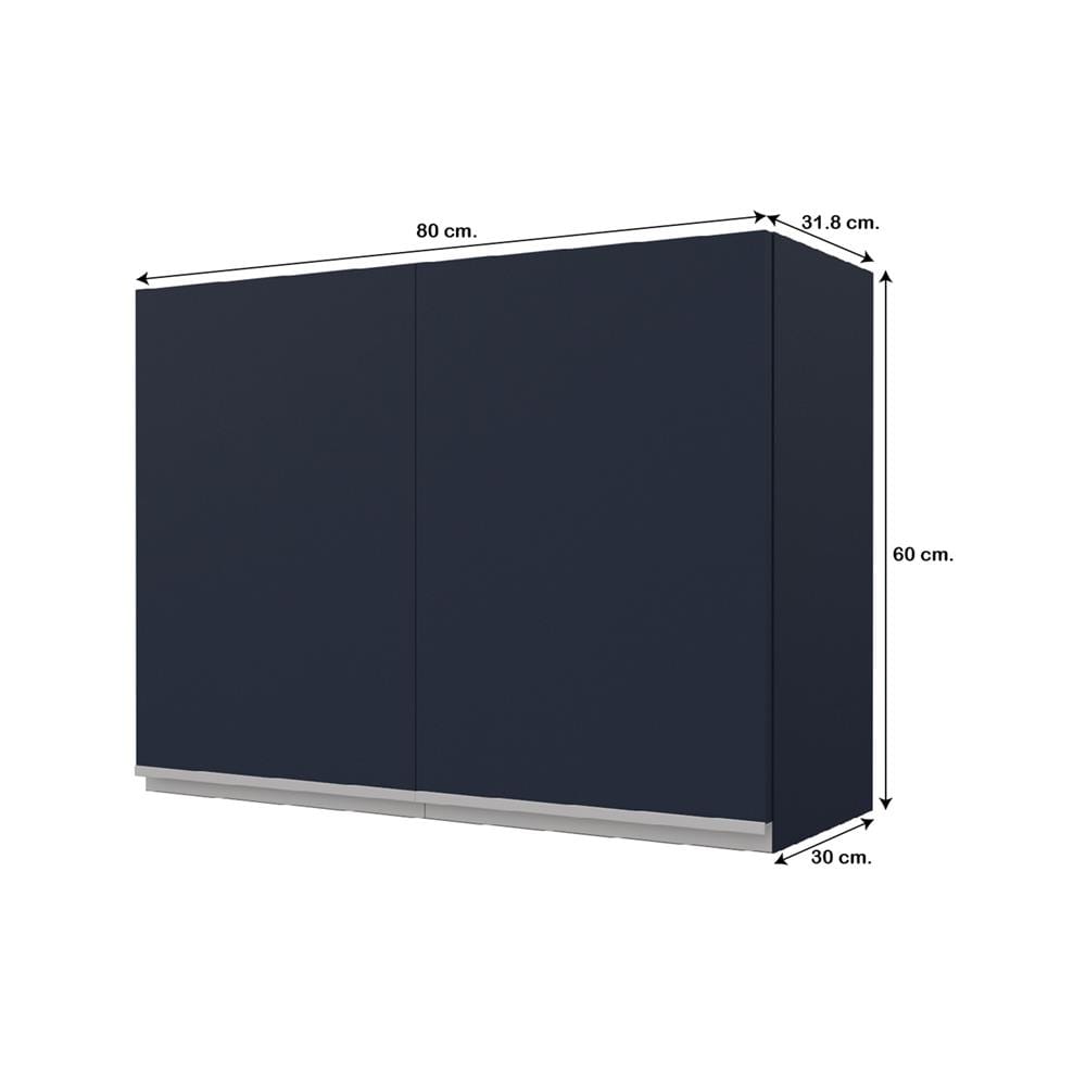 ตู้แขวนคู่เรียบ JUPITER JUVENTAS 80x60 ซม. สีน้ำเงิน